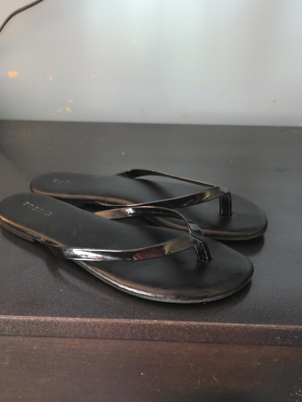 torrid Black Patent Flip Flop Sandals